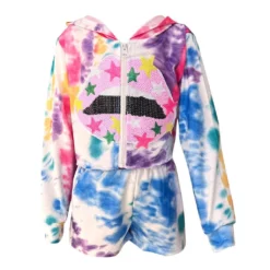 Lola + The Boys Tie Dye Lips Short Set New Arrivals
