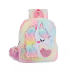 Lola + The Boys New Arrivals Tie Dye Pastel Unicorn Fuzzy Backpack