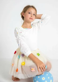 Lola + The Boys New Arrivals Gem Queen Puff Sleeve Blouse