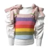 Lola + The Boys Rainbow Knit Layered Top New Arrivals