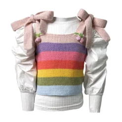 Lola + The Boys Rainbow Knit Layered Top New Arrivals