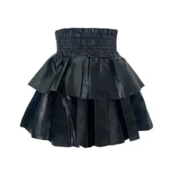 Lola + The Boys Layered Vegan Leather High Waist Skirt