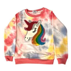 Lola + The Boys Unicorn Rainbow Tie Dye Sweatshirt New Arrivals