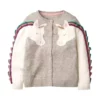 Lola + The Boys Girls Unicorn Ruffle Cardigan