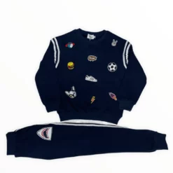 Lola + The Boys New Arrivals Varsity Patch Jogger Set Navy