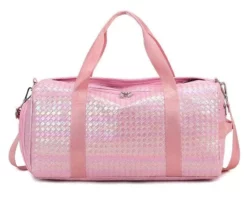 Lola + The Boys Woven Pink Duffle Bag