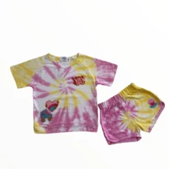 Lola + The Boys YAY Patch Tie Dye Short Set New Arrivals